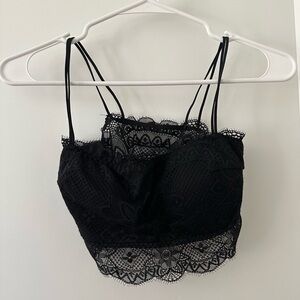 Elegant Black Lace Bandeau Bralette